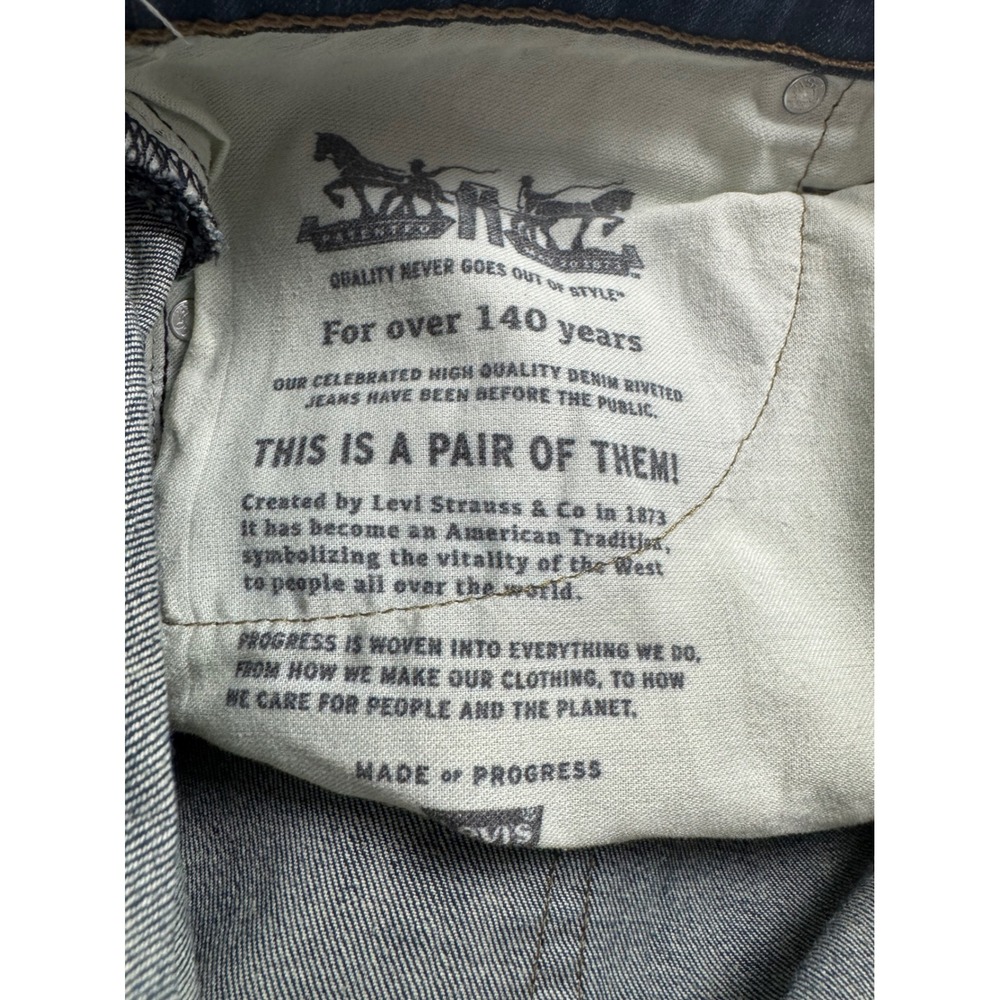 Levis 513 Slim Straight Jeans Mens 34x34 Blue Denim Stretch Medium Wash - Picture 3 of 16